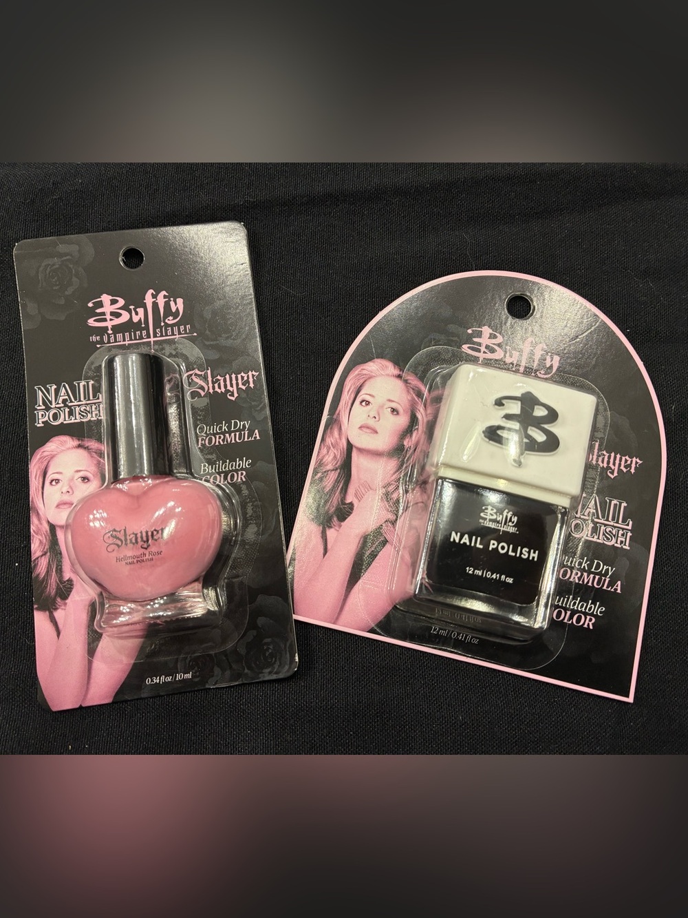 Buffy the Vampire Slayer Nail Polish Bundle— Pink & Black NWT